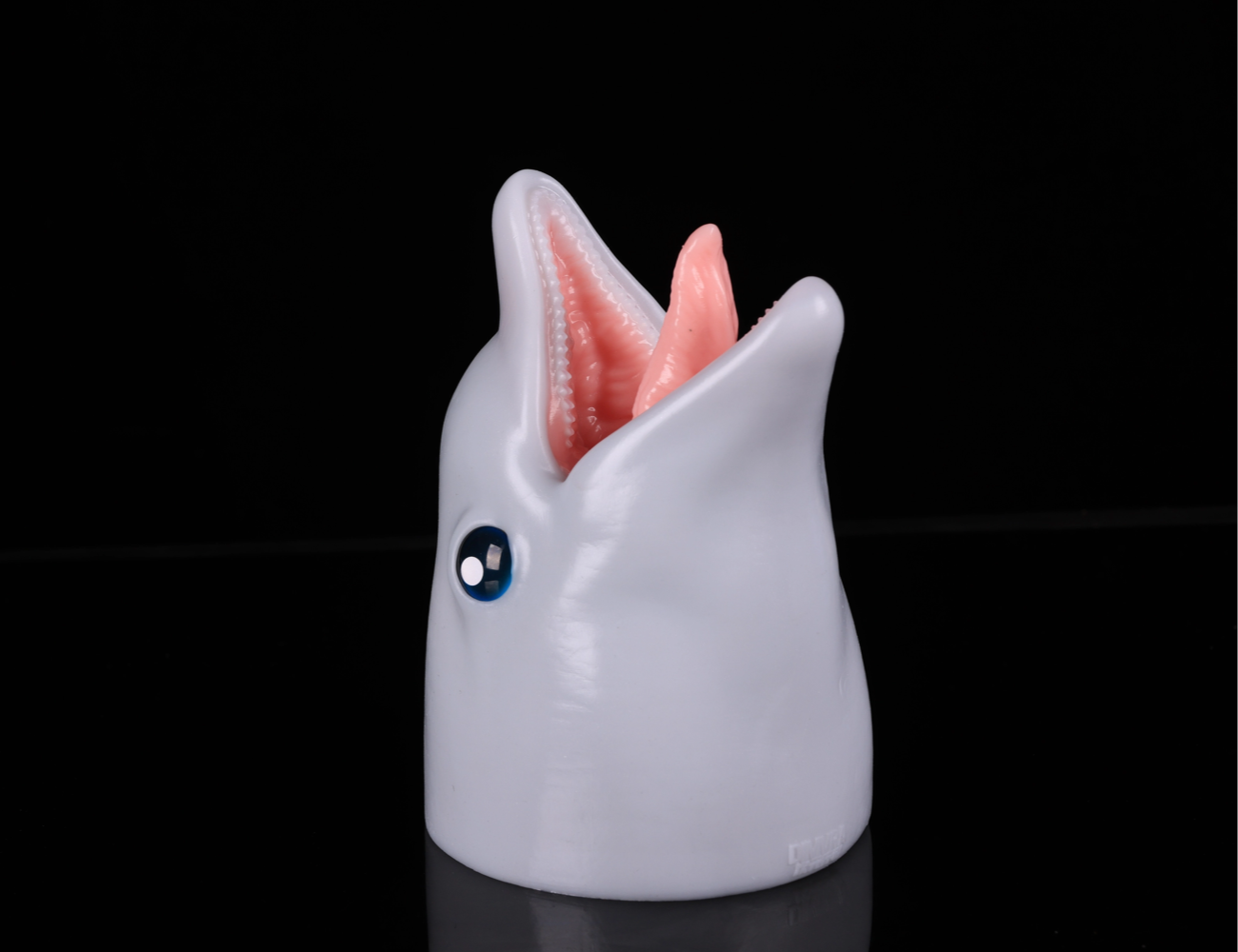 Lifelike aquatic creature prop with open mouth and detailed pink tongue by dimvra-figurine.